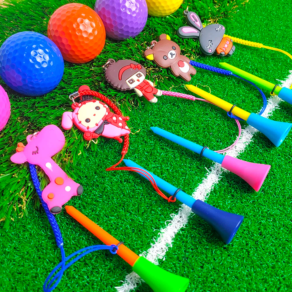 Golf Rubber Tees With Handmade Different Cartoon Pattern 10 Pieces
