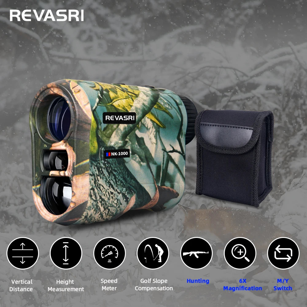 REVASRI Golf Laser Rangefinder 600M / 1000M Camouflage Hunting Monocular