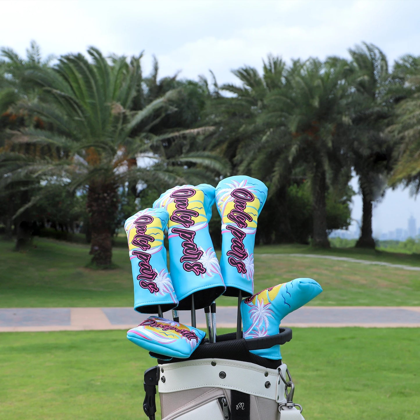 Leather Hawaii Blue Golf Head Covers