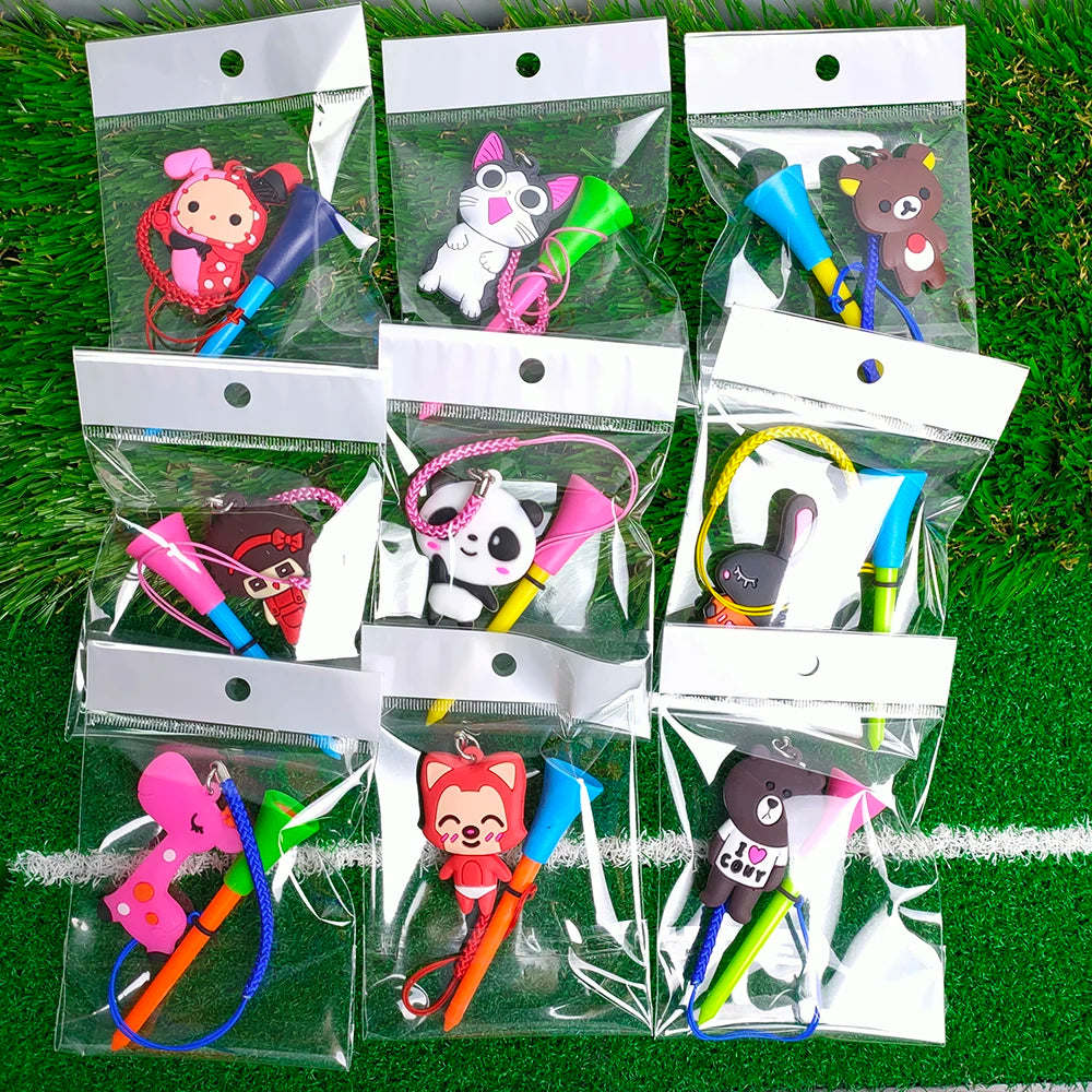 Golf Rubber Tees With Handmade Different Cartoon Pattern 10 Pieces