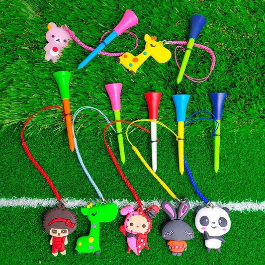 Golf Rubber Tees With Handmade Different Cartoon Pattern 10 Pieces