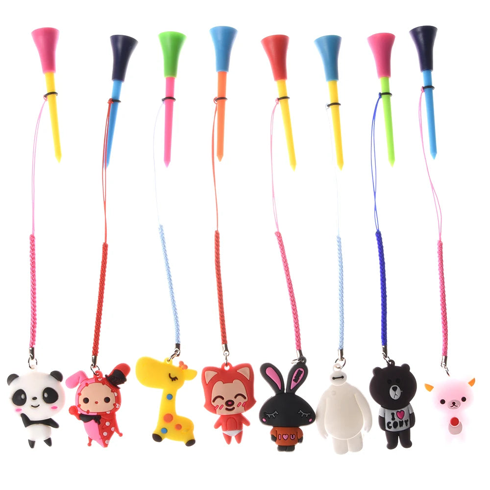 Golf Rubber Tees With Handmade Different Cartoon Pattern 10 Pieces