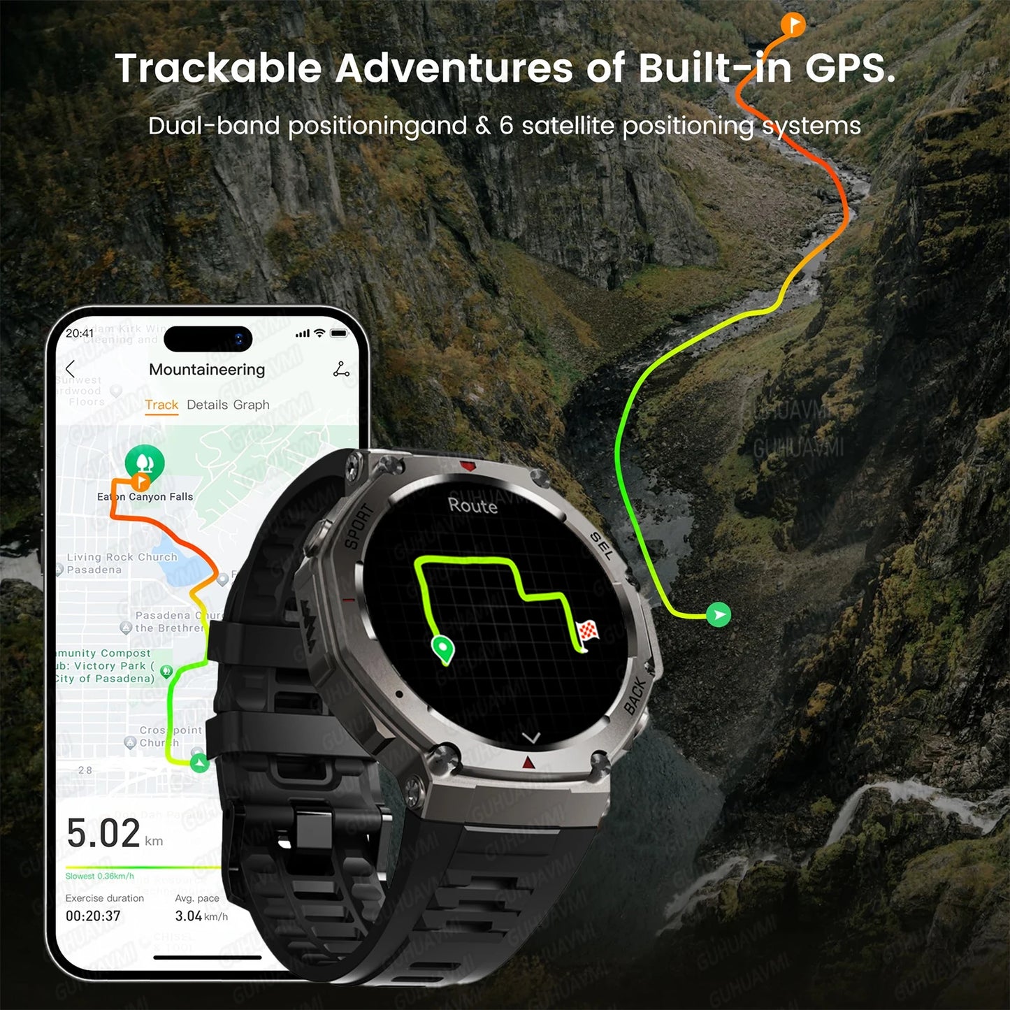 T-Rex3 GPS Smart Watches 2025 for Xiaomi IOS Military Smartwatch Men 10ATM Waterproof 170 Sport Modes Built-in GPS (Sports Watch)