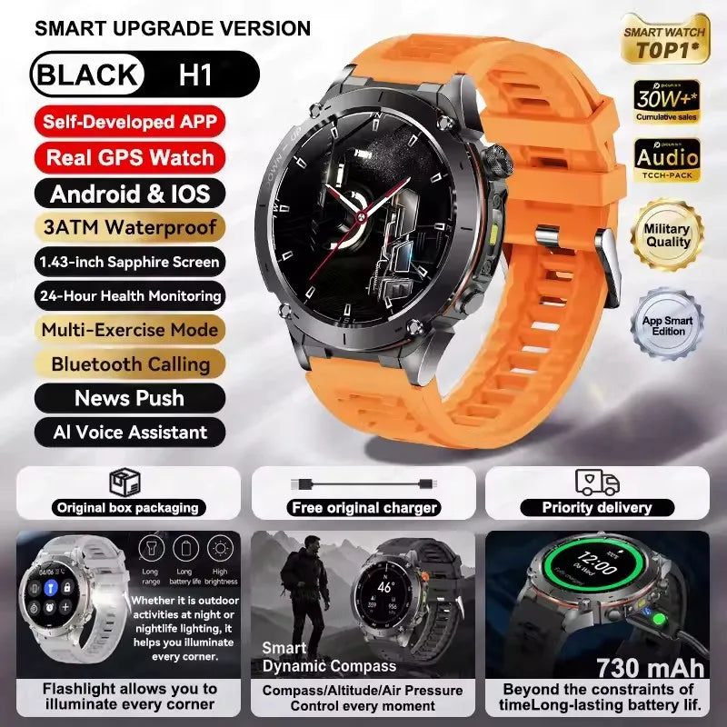 2025 New For Xiaomi IOS Ultra GPS Smart Watch 10ATM Waterproof Built-in Dual-band GNSS Compass Military Sport Men SWIM Bracelet (Sports Watch)