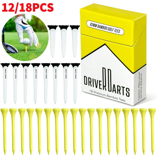 18-12pcs/box Premium 83/79/45mm Bamboo Golf Tees