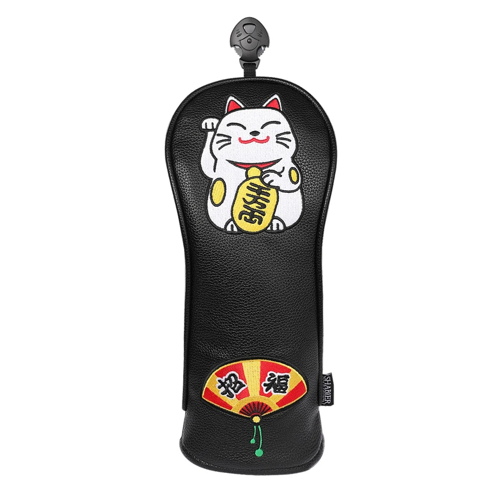 PU Leather Japan SEVEN GODs  Full Embroidery Golf Headcover Golf Driver Wood UT Hybrid  Head Covers