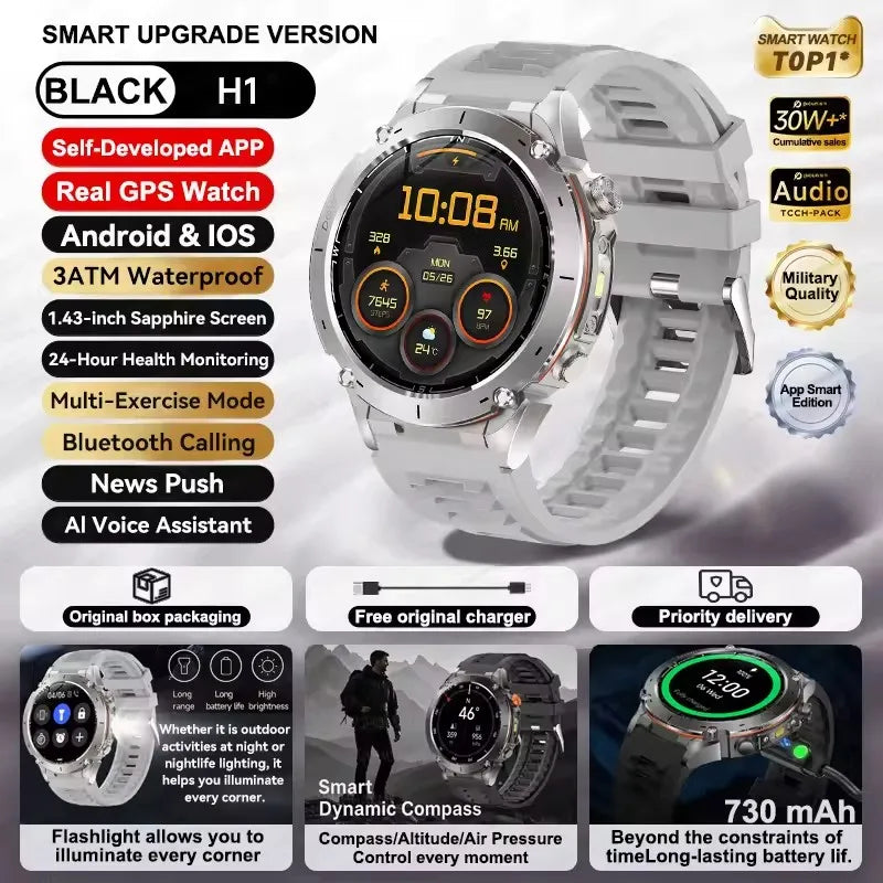 2025 New For Xiaomi IOS Ultra GPS Smart Watch 10ATM Waterproof Built-in Dual-band GNSS Compass Military Sport Men SWIM Bracelet (Sports Watch)