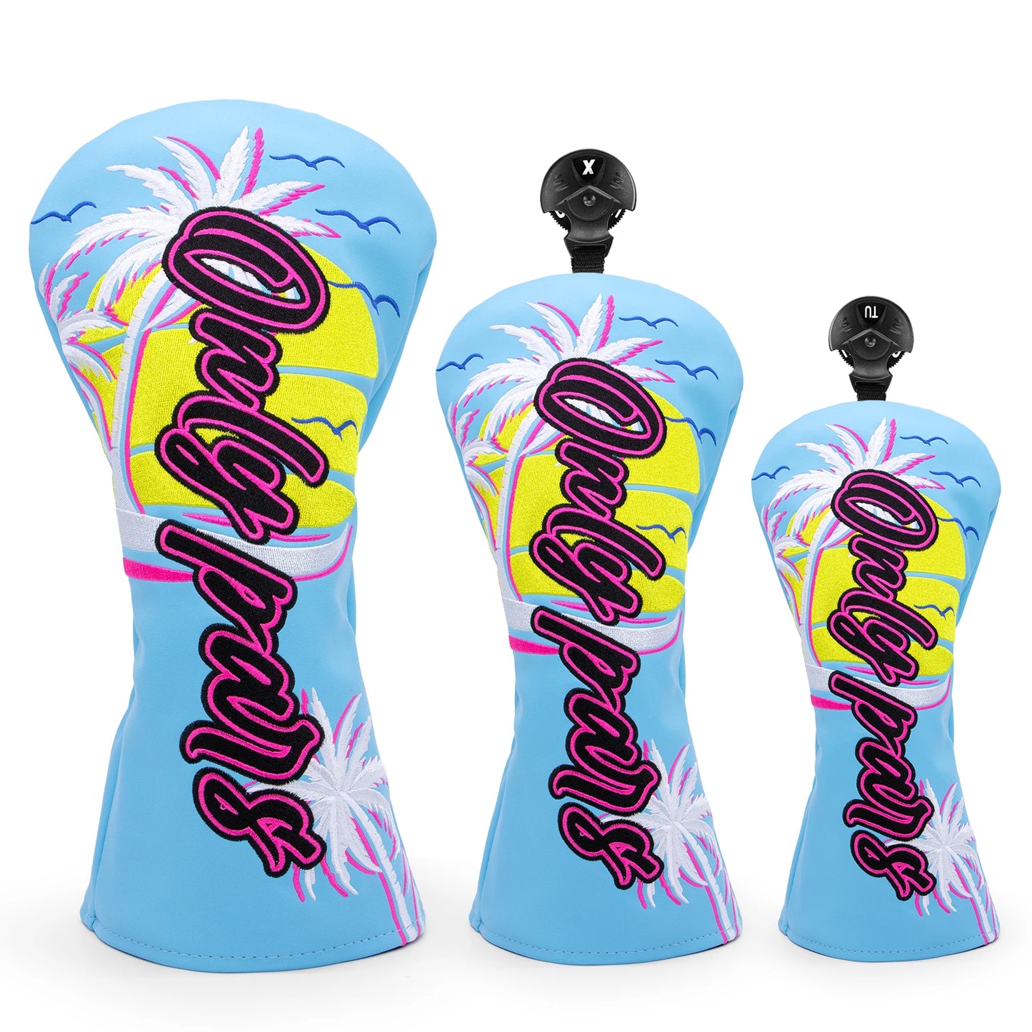 Leather Hawaii Blue Golf Head Covers