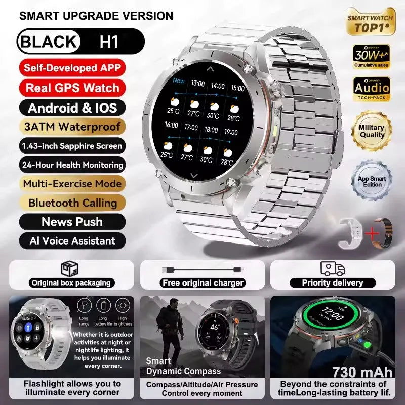 2025 New For Xiaomi IOS Ultra GPS Smart Watch 10ATM Waterproof Built-in Dual-band GNSS Compass Military Sport Men SWIM Bracelet (Sports Watch)