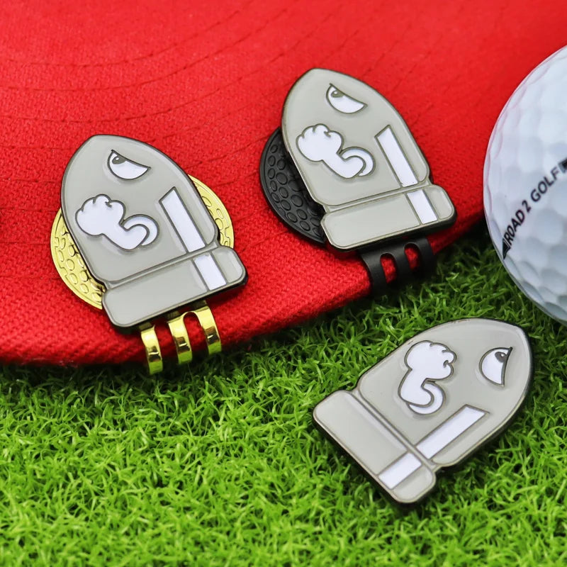 Golf Ball Marker Hat Clip cartoon Cannonball