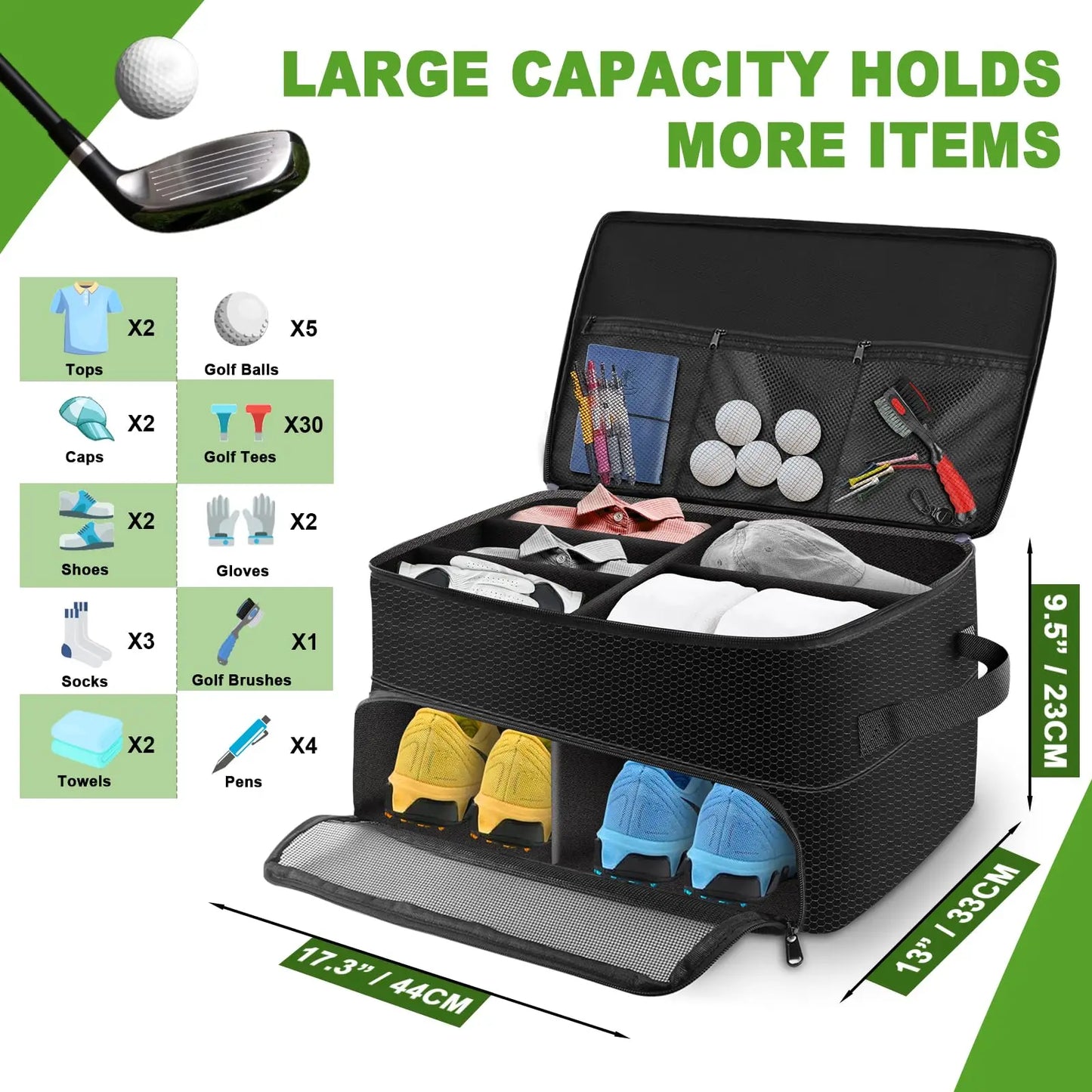 2 Layers Golf Trunk Organizer