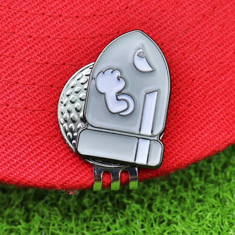 Golf Ball Marker Hat Clip cartoon Cannonball