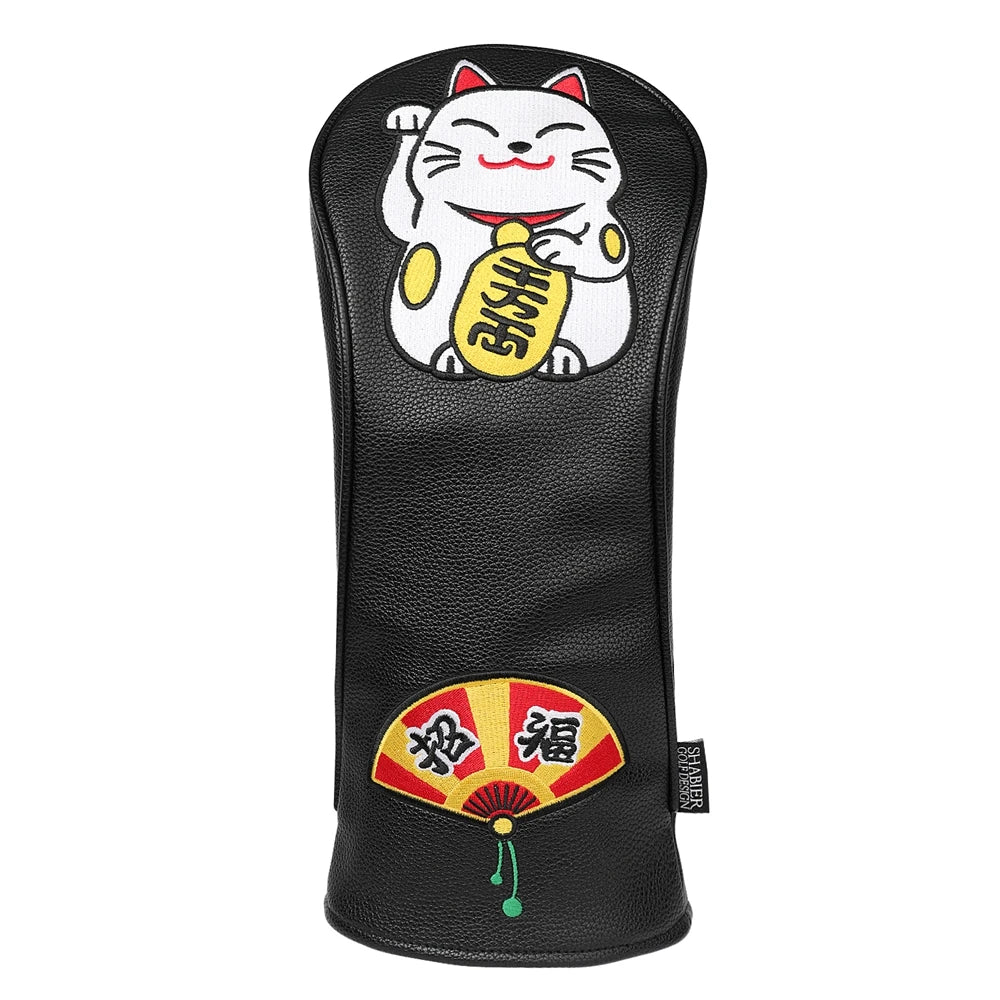PU Leather Japan SEVEN GODs  Full Embroidery Golf Headcover Golf Driver Wood UT Hybrid  Head Covers