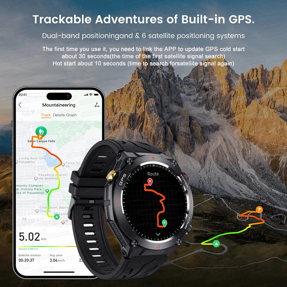 HUAWEI Sports Smart Bracelet Men Watch 1.85 AMOLED Screen GPS Compass Altimeter Waterproof Bluetooth (Sports watch)