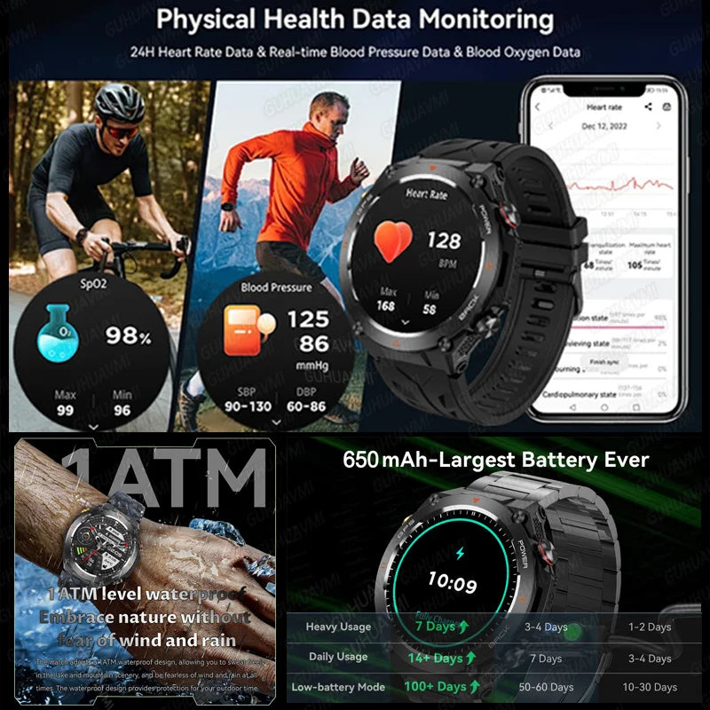 HUAWEI Sports Smart Bracelet Men Watch 1.85 AMOLED Screen GPS Compass Altimeter Waterproof Bluetooth (Sports watch)