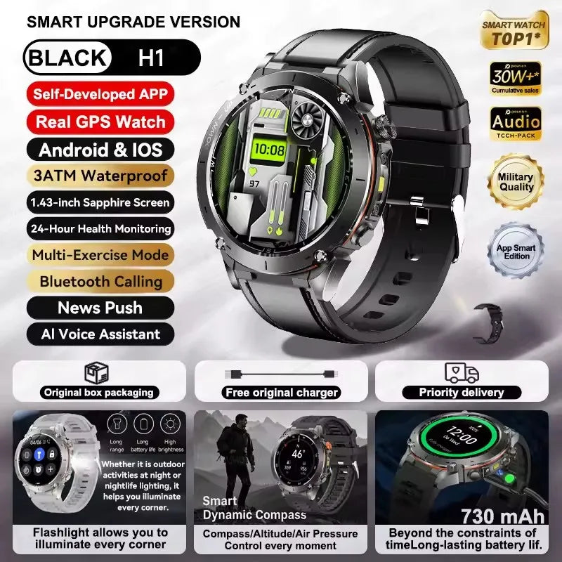 2025 New For Xiaomi IOS Ultra GPS Smart Watch 10ATM Waterproof Built-in Dual-band GNSS Compass Military Sport Men SWIM Bracelet (Sports Watch)