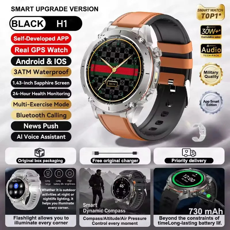 2025 New For Xiaomi IOS Ultra GPS Smart Watch 10ATM Waterproof Built-in Dual-band GNSS Compass Military Sport Men SWIM Bracelet (Sports Watch)