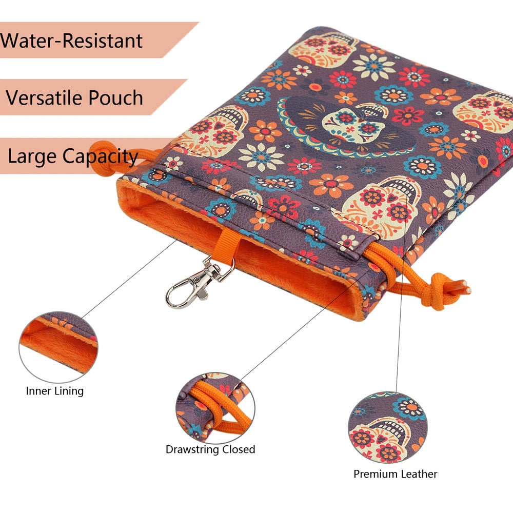 Faux Leather Various Pattern Printed Golf Valuables Bag