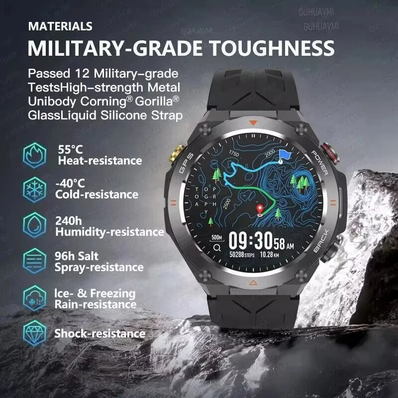 For Xiaomi GPS Outdoor Sports Smart Watch Men AMOLED HD Screen Compass Heart rate Waterproof Bluetooth Call Smartwatch (Sports Watch)