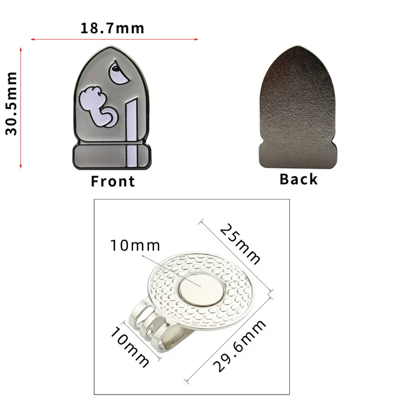 Golf Ball Marker Hat Clip cartoon Cannonball