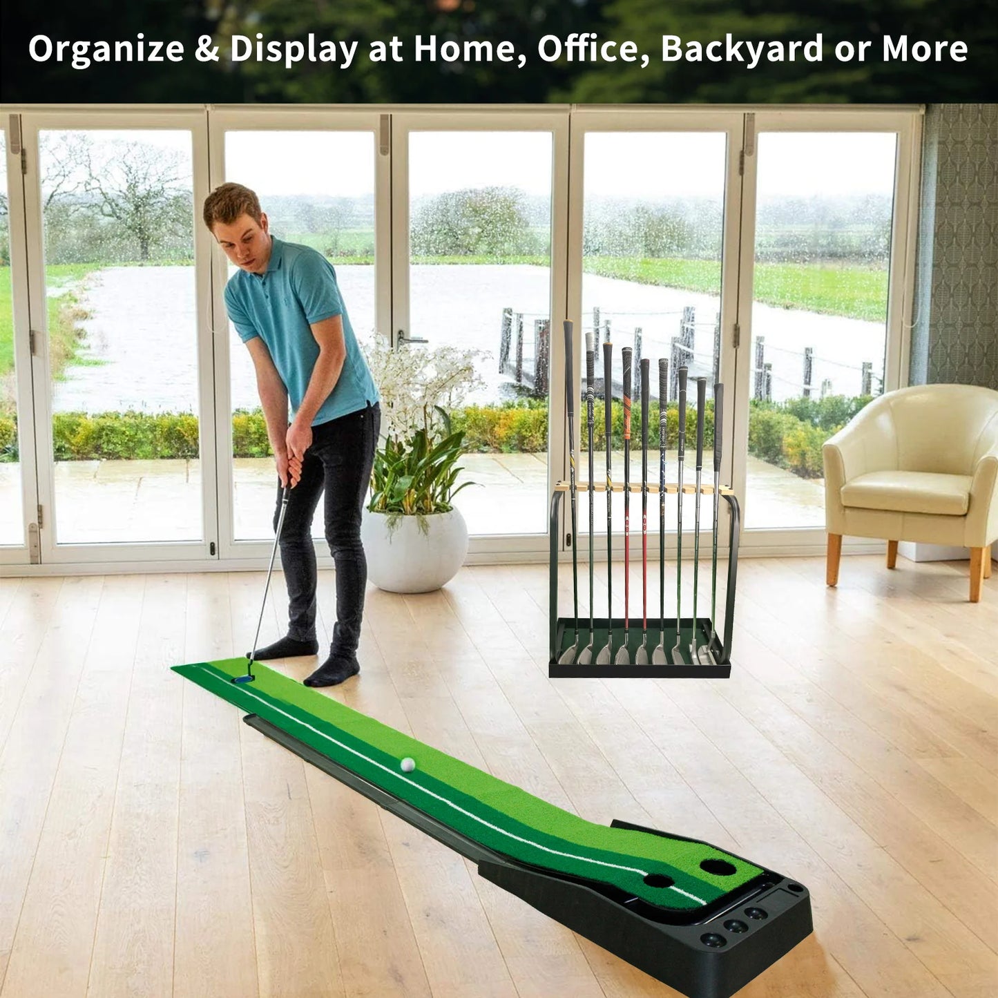 Wooden Golf Club Rack