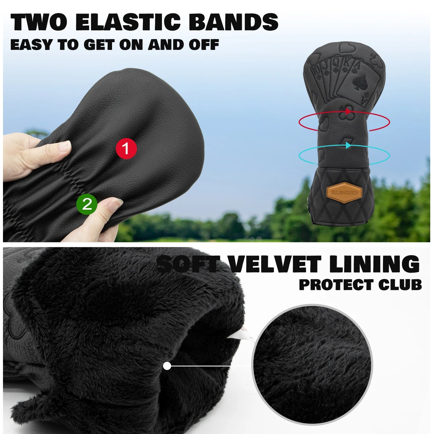 Black Lucky Poker Golf Club Covers