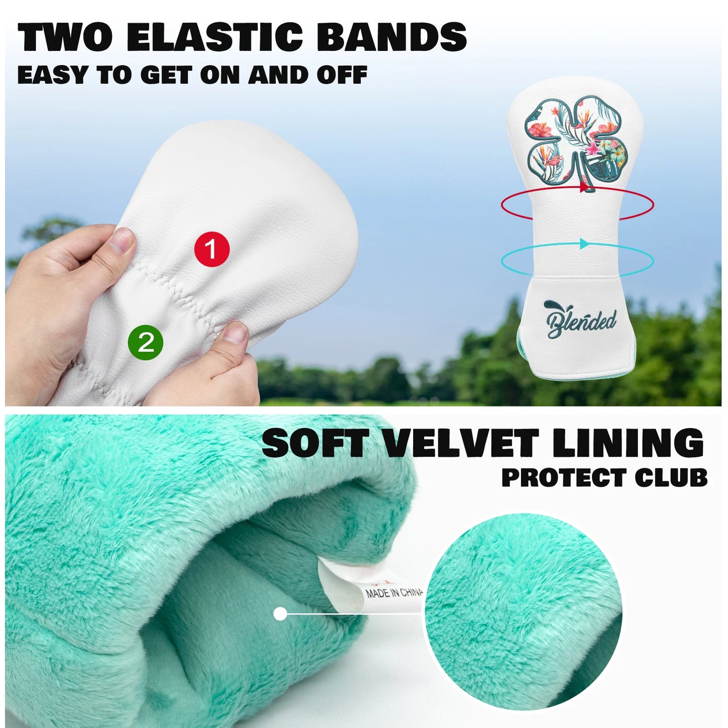 Lucky Clovers High Quality Golf Club Head Covers