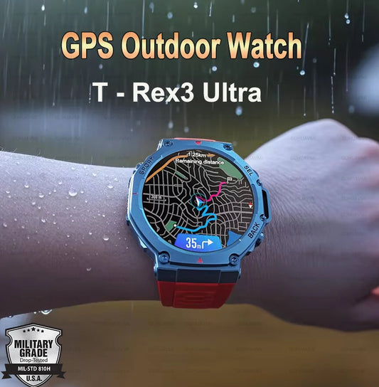 GPS Man Smart Watch T-Rex3 OutdoorCompass Sport HD Call IP69/10ATM Waterproof Smart Watch for Xiaomi ﻿(Sports Watch)