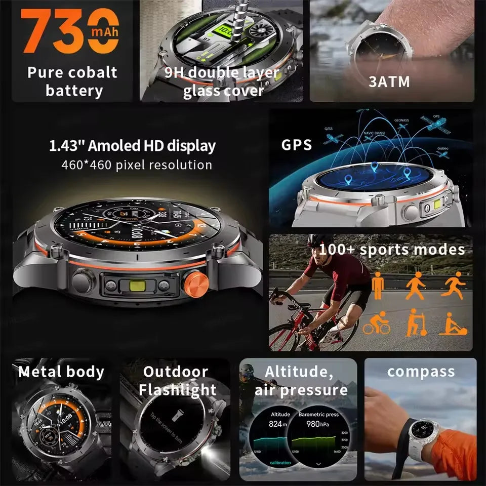 2025 New For Xiaomi IOS Ultra GPS Smart Watch 10ATM Waterproof Built-in Dual-band GNSS Compass Military Sport Men SWIM Bracelet (Sports Watch)